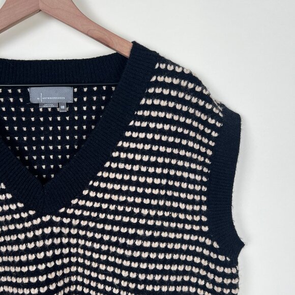 Anthropologie Oversized Sweater Vest Boxy Preppy Vintage Inspired Retro 80s 90s - Picture 5 of 10